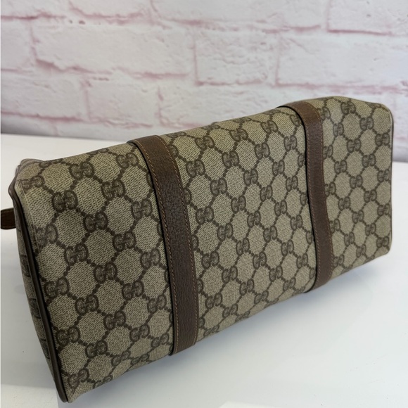 Gucci Vintage GG Canvas Sherry Line Leather Top-Handle Satchel - Picture 7 of 16